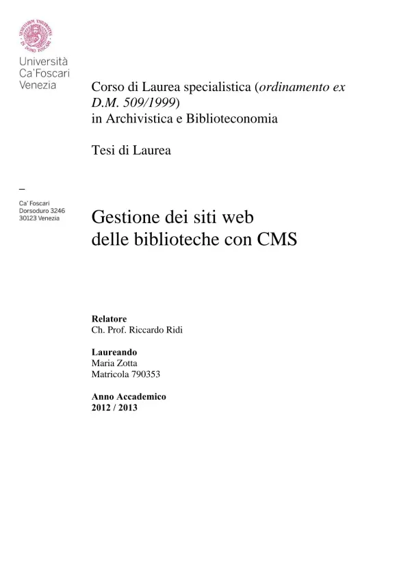 Gestione dei siti web delle biblioteche con CMS
