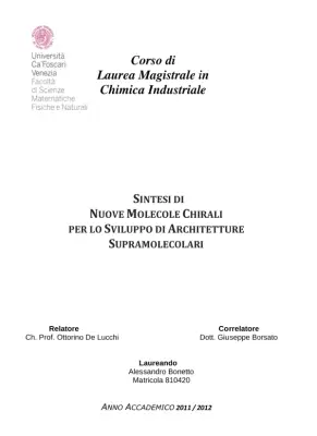 Sintesi e caratterizzazione di polimeri supramolecolari chirali derivati dal DPP