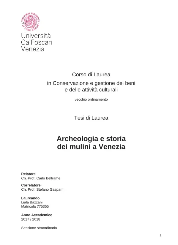 Archeologia e storia dei mulini a Venezia