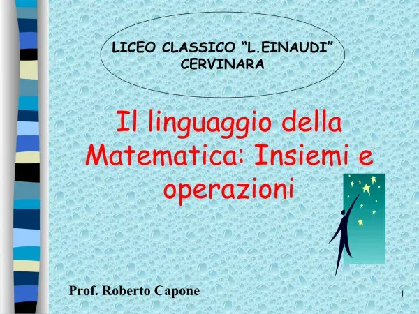 Il Linguaggio della Matematica: Insiemi e Operazioni