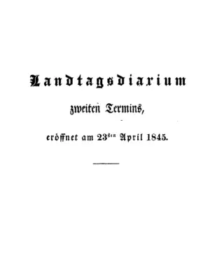 Landtags-Eröffnungssitzung 22.04.1845