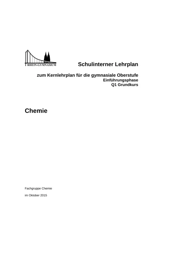 Lehrplan Chemie Stufe EF