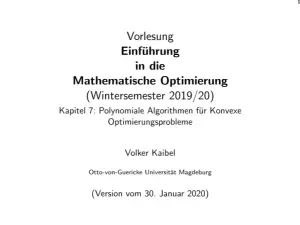 Ellipsoidmethode: Konvexe Optimierung