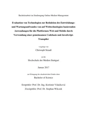 Web-App Entwicklung: Codebasis & JavaScript