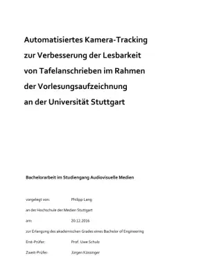 Automatisiertes Kamera-Tracking für Vorlesungen
