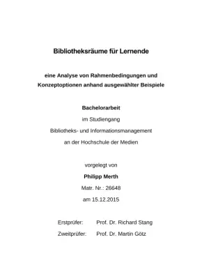 Lernraumgestaltung in Bibliotheken