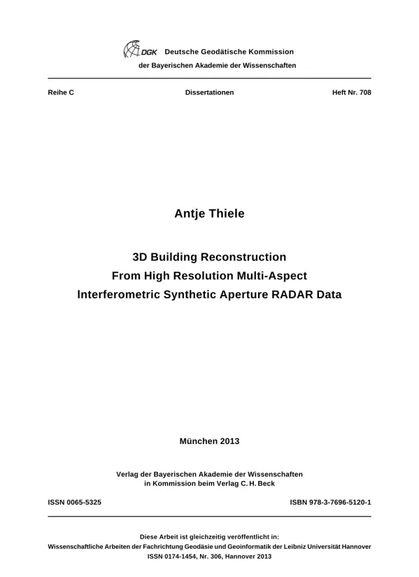 3D Building Reconstruction From High Resolution Multi-Aspect Interferometric Synthetic Aperture RADAR Data
