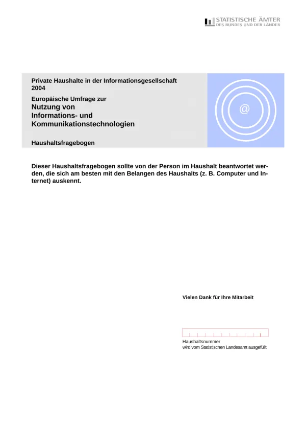 Informations-Technologie in Unternehmen und Haushalten 2004