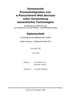 E-Procurement: Dynamische Prozessintegration mit Web Services