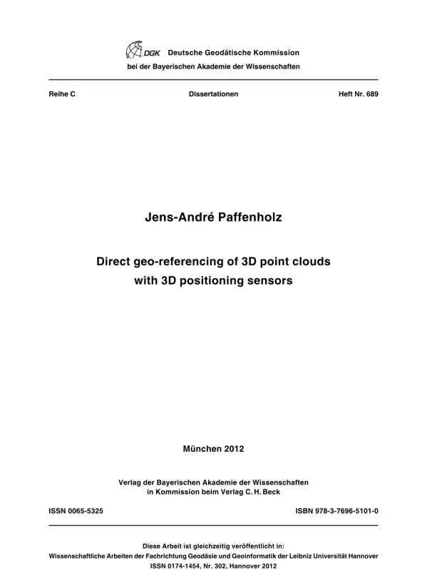Direct geo-referencing of 3D point clouds with 3D positioning sensors