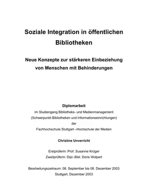Soziale Integration: Bibliotheken & Behinderung