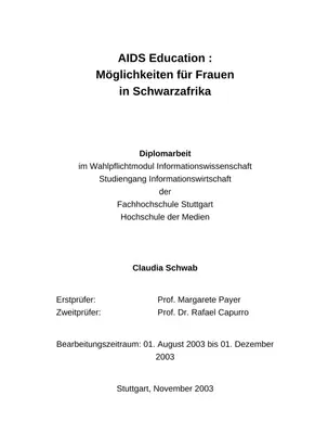 AIDS-Aufklärung Afrika: Frauen