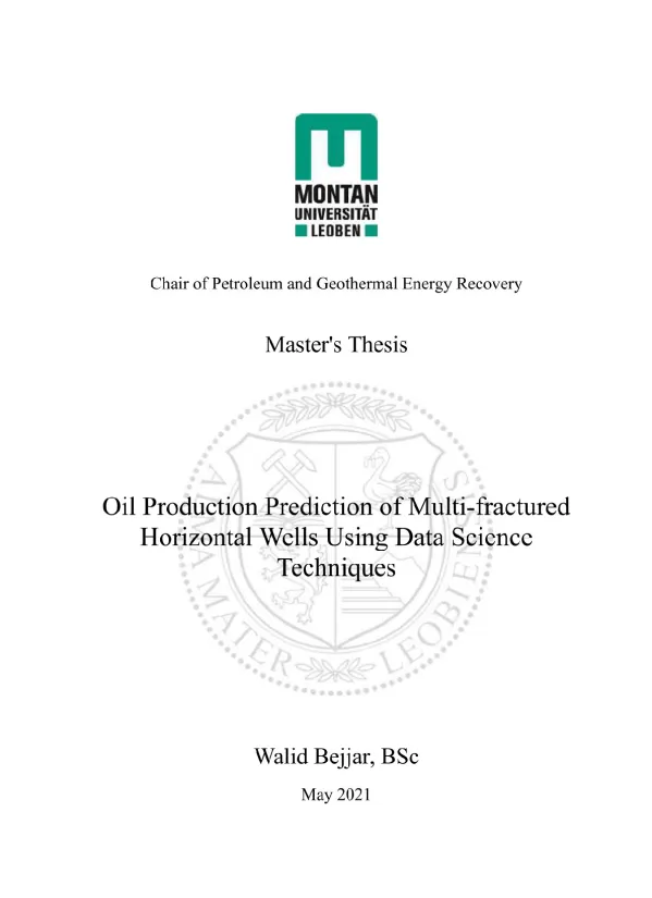Oil Production Prediction of Multi-fractured Horizontal Wells Using Data Science Techniques